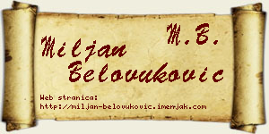 Miljan Belovuković vizit kartica